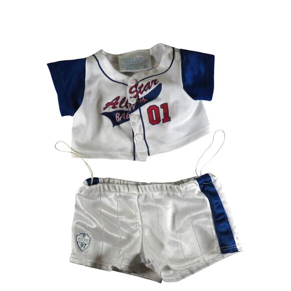 Build-A-Bear All-Star Baseball Uniform Jersey Shorts Set  Sporty Clothes Outfit - Picture 1 of 10